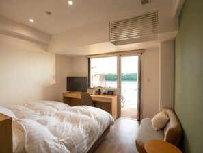 Zweibettzimmer, 2 Einzelbetten, Terrasse, Meerblick