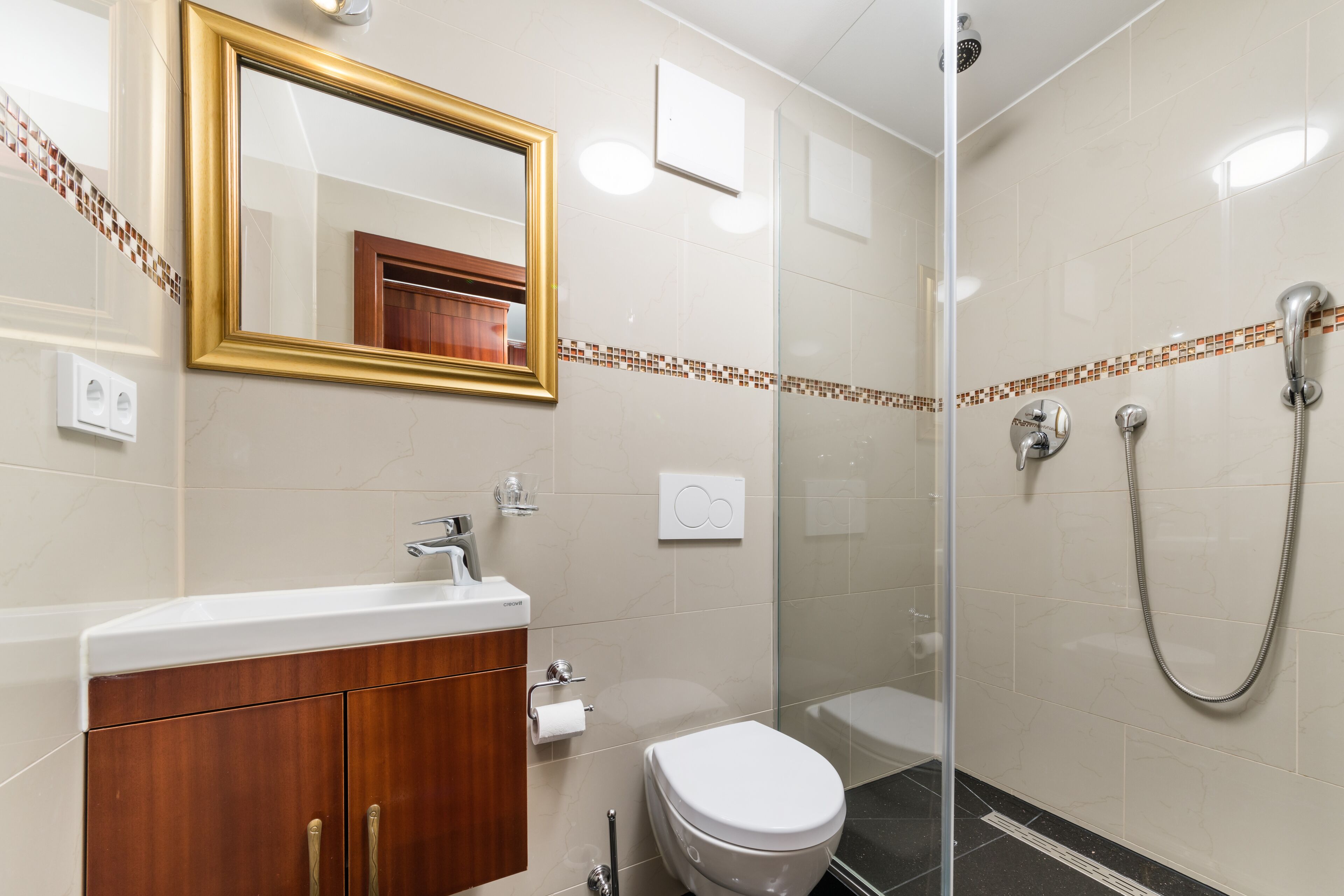 free toiletries, hair dryer, slippers, towels