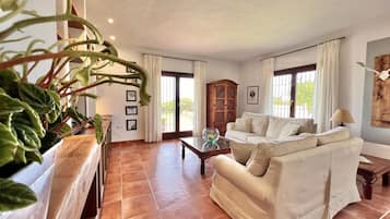 Una televisión, una chimenea