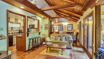 TV, fireplace, DVD player, stereo