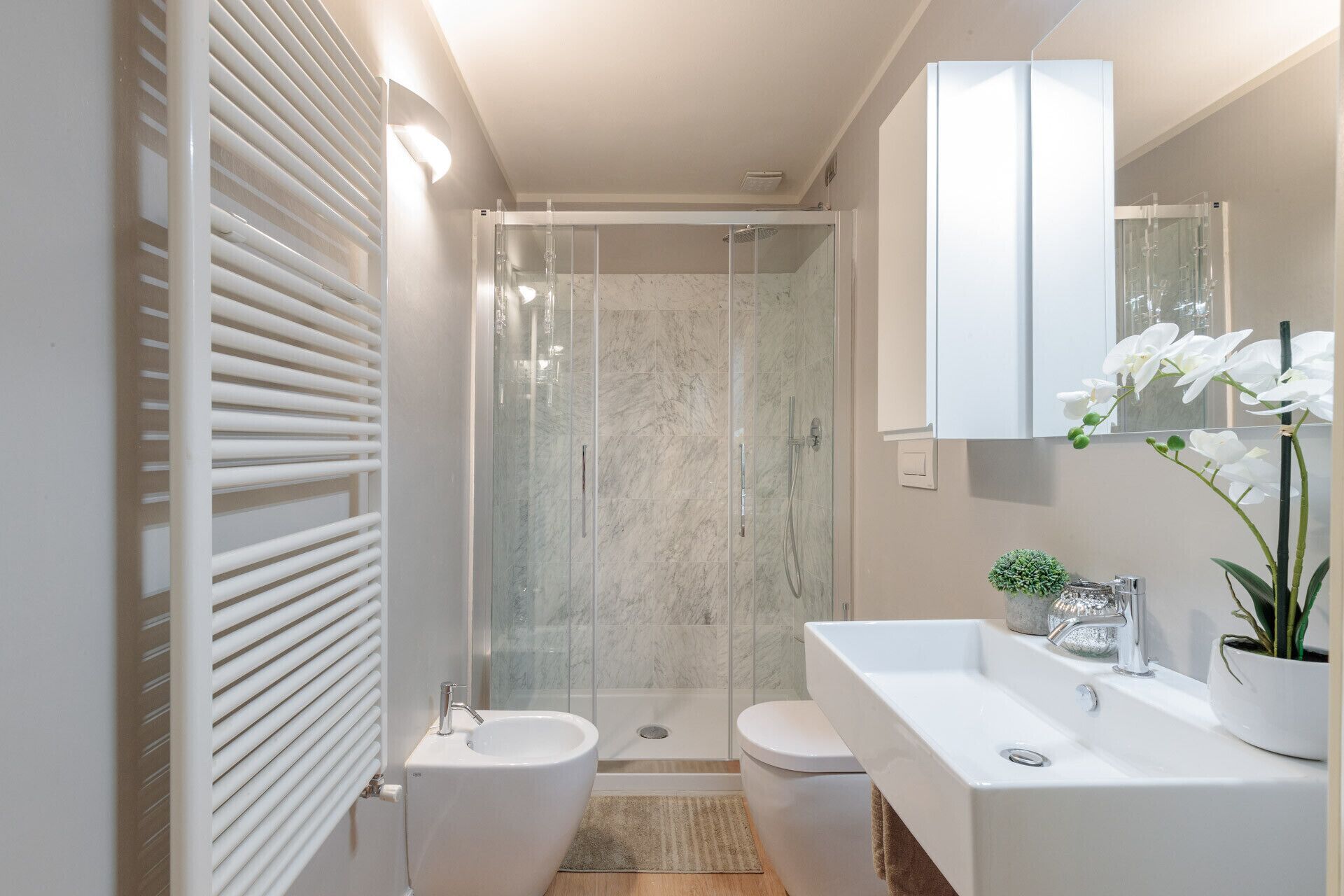 Dusche, Haartrockner, Bidet, Handtücher