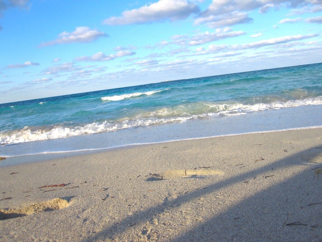 on the beach, white sand