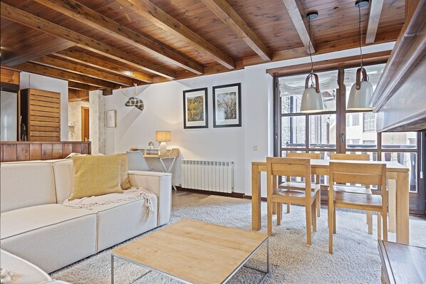 TV, fireplace - Luderna - Apartamento Val de Ruda A6 Porèra (Baqueira)
