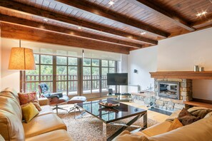 TV, fireplace - Luderna - Casa Val de Ruda II (Baqueira)