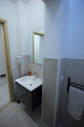 Shower, bidet, toilet paper