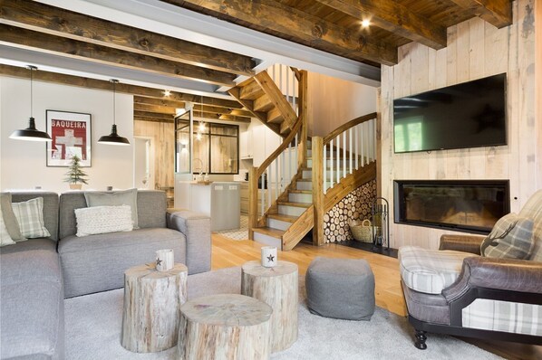 TV connectée, cheminée