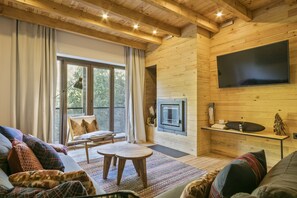 Een smart-tv, een open haard, een videogameconsole en Netflix