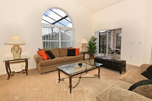 Villa, 4 Bedrooms | Living room | 36-inch TV with cable channels