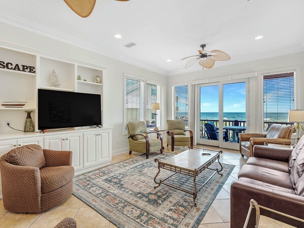 Smart TV, DVD player - Sarah's Beach Baby, East Unit. Beachfront. Pool! Sleeps 24. Gulf Shores! (Gulf Shores)