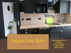 Private kitchen - Appart Cosy Brest Les 4 Moulins (Brest)