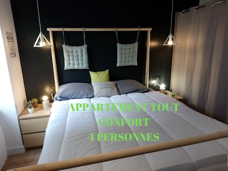 1 habitación y ropa de cama de alta calidad