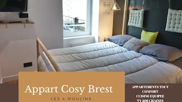 Appartamento, vista cortile (COSY BREST 8) | 1 camera, biancheria da letto di alta qualità, materassi in memory foam