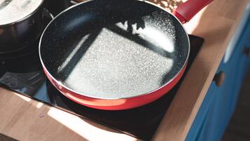 KĂŒhlschrank, Herdplatte, Wasserkocher, Toaster