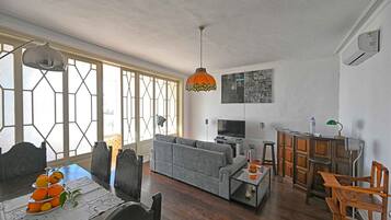 Smart TV, DVD player, books, music library
