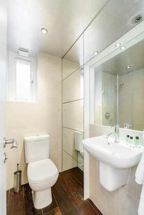 Apartment, 2 Bedrooms | Bathroom | Rainfall showerhead, free toiletries, hair dryer, towels