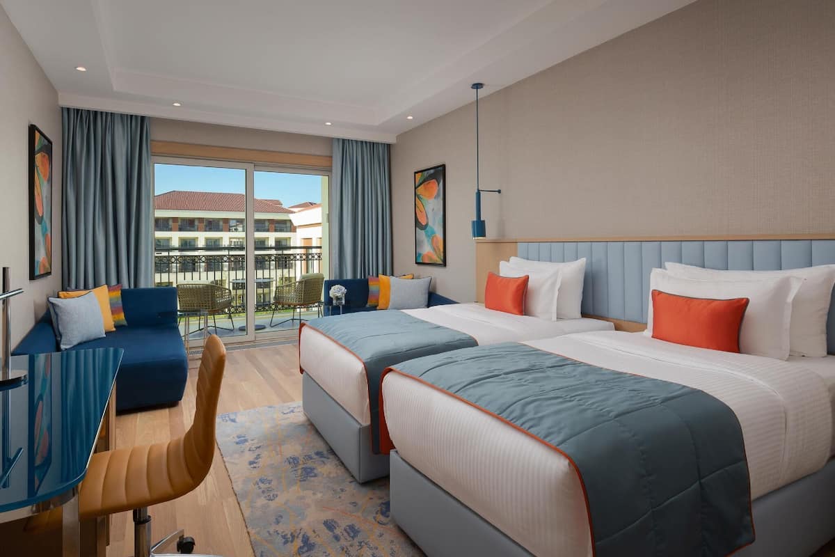 Chambre Deluxe avec lits jumeaux, 2 lits une place, vue jardin
