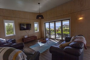 Televisión y chimenea 