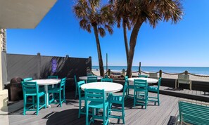 Outdoor dining - Water's Edge 708 - One Bedroom, Two Bathroom, Oceanfront Condo (Garden City Beach)