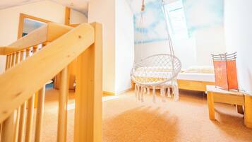 Double Room | Living area | 120-cm LED TV with cable channels, TV