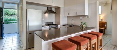 Fridge, oven, stovetop, toaster