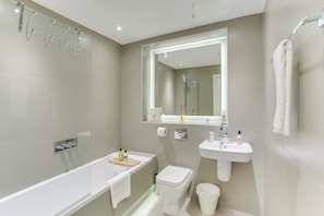 Bathtub, hair dryer