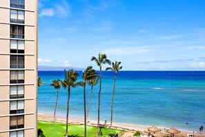 On the beach, beach towels