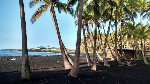 Beach nearby, sun-loungers, beach towels