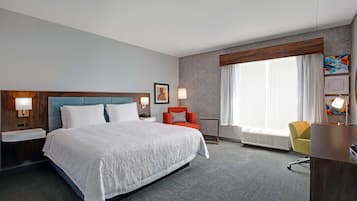 Pillowtop beds, desk, laptop workspace, soundproofing