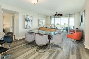 TV, offices - Wake to the Waves, Luxurious Condo Overlooking Gulf (Galveston)