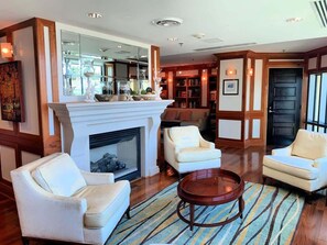 TV, offices - Wake to the Waves, Luxurious Condo Overlooking Gulf (Galveston)