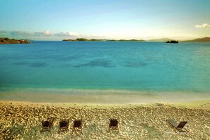 On the beach, sun loungers, beach towels - Sail Away II-WOW Beachfront to Paradise and Remodeled with full unit generator (St Thomas)
