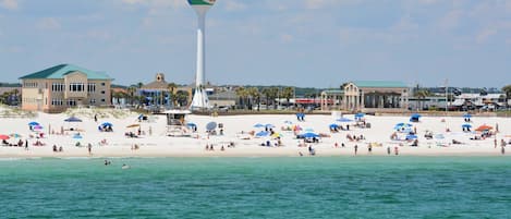 Enjoy the scenic views of Pensacola Beach from the comfort of this public beach.