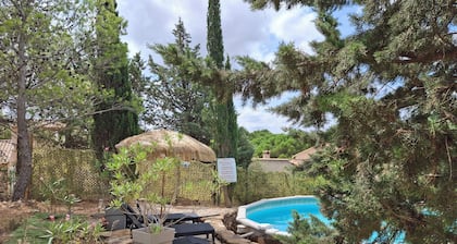 Chalet and pool 4 persons in the Corbieres, large garden
