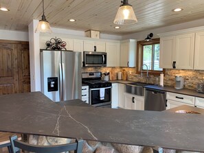 Oven, stovetop, dishwasher, coffee/tea maker