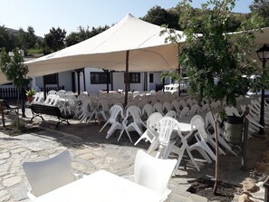 Outdoor banquet area