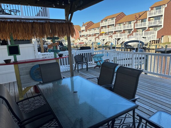 Outdoor dining - Bayside Lighthouse Retreat w/ Private Boat Slip on Canal - Sleeps 12 (Ocean City)