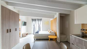 Double or Twin Room, Balcony | Down comforters, memory foam beds, soundproofing, travel crib