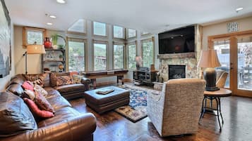 TV, fireplace, offices