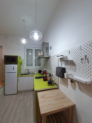 Frigorífic, microones, placa de cuina i cafetera i tetera