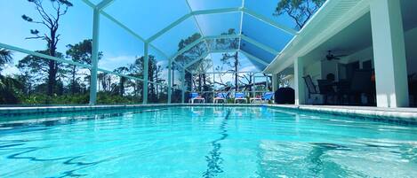 Outdoor pool, a heated pool