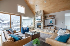 Smart TV, fireplace, video games, books
