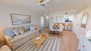 Condo, 2 Bedrooms | Living area - Seacrest 701B is a 2 BR Gulf Front on Okaloosa Island by RedAwning (Fort Walton Beach)