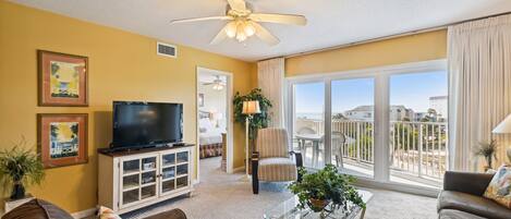 Huoneisto, 2 makuuhuonetta | Oleskelualue | Televisio, DVD-soitin