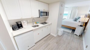 Studio | Private kitchen | Fridge, coffee/tea maker, toaster - 701A is a Penthouse Effiency Gulf view unit on Okaloosa Island by RedAwning (Fort Walton Beach)