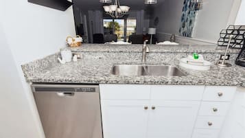 Condo, 2 Bedrooms | Private kitchen | Fridge, microwave, coffee/tea maker, toaster