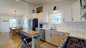 Fridge, microwave, dishwasher, coffee/tea maker - Pet Friendly, Large Fenced Yard, Shaded Back Porch, Ample Parking (Port Aransas)