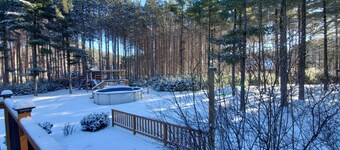 4 Bedroom lodge on wooded land with heated swimming pool and hot tub