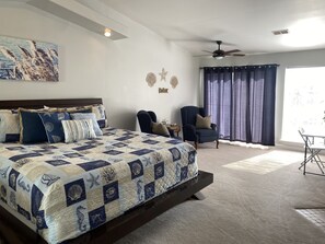 2 bedrooms, in-room safe, iron/ironing board, travel cot