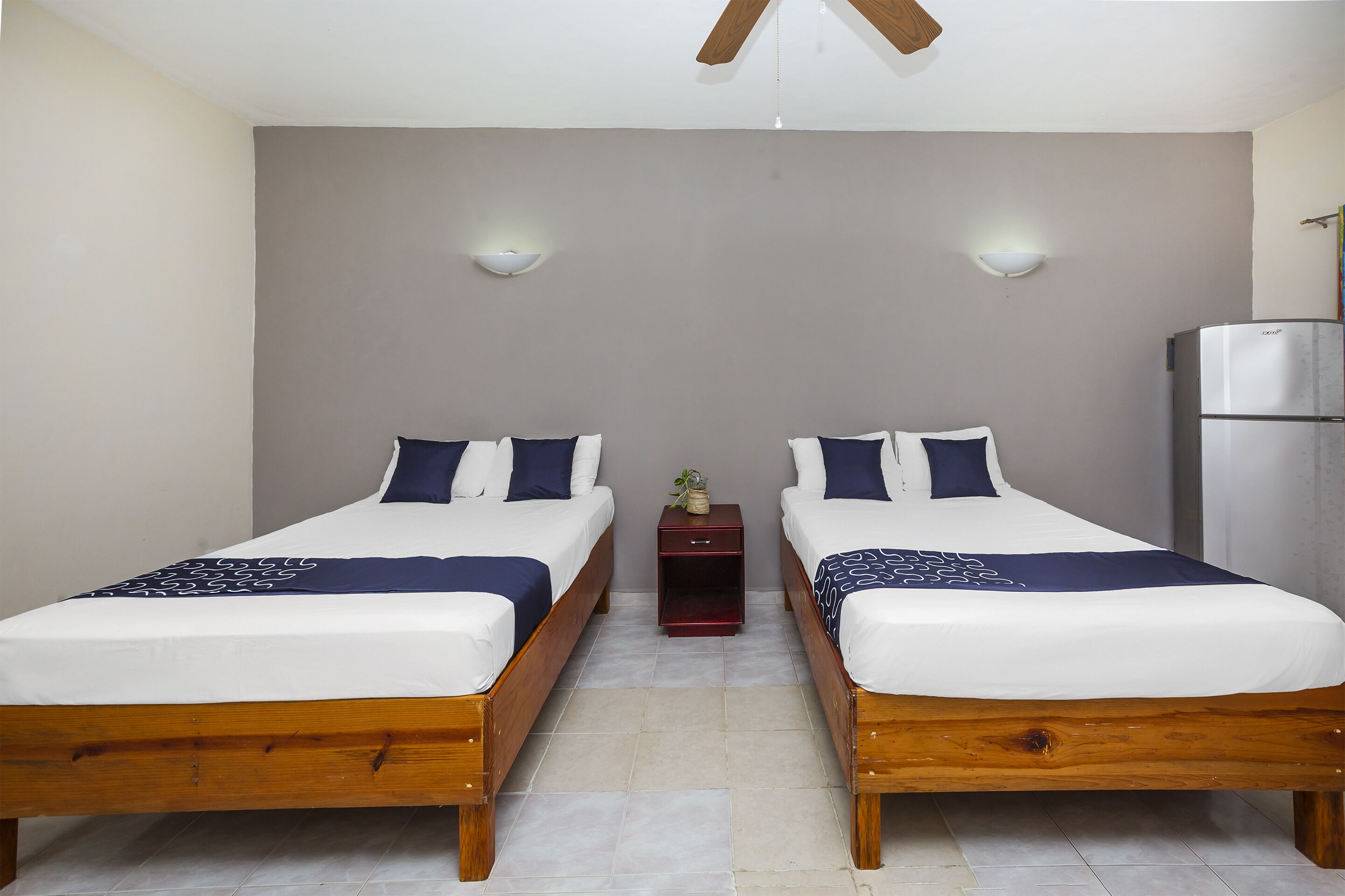 standard double room, 2 double beds | down duvets, minibar, desk, laptop workspace