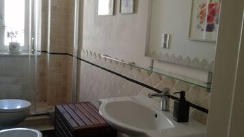 Dusche, Haartrockner, Bidet, HandtĂŒcher